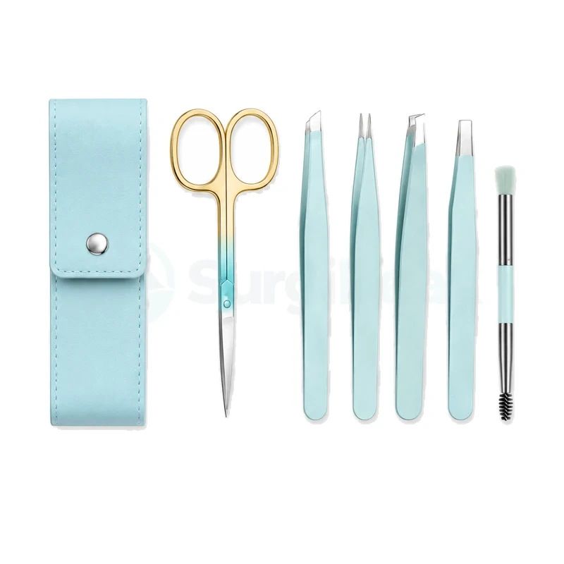 6 PCS Professional Eyebrow Tweezers Set
