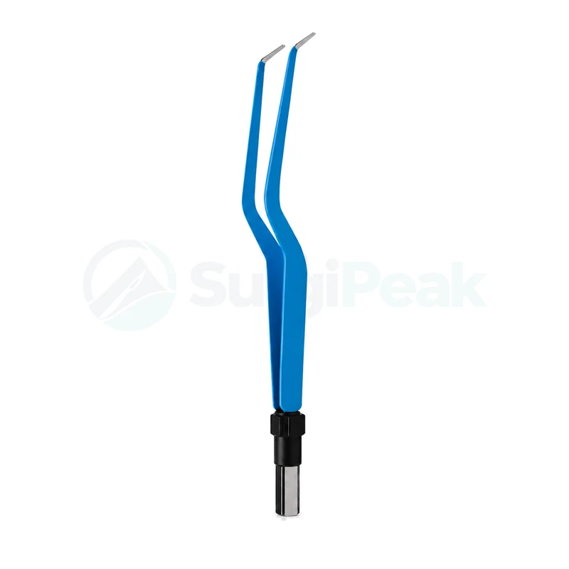 Bayonet Bipolar Forceps 15 cm Blue Insulated