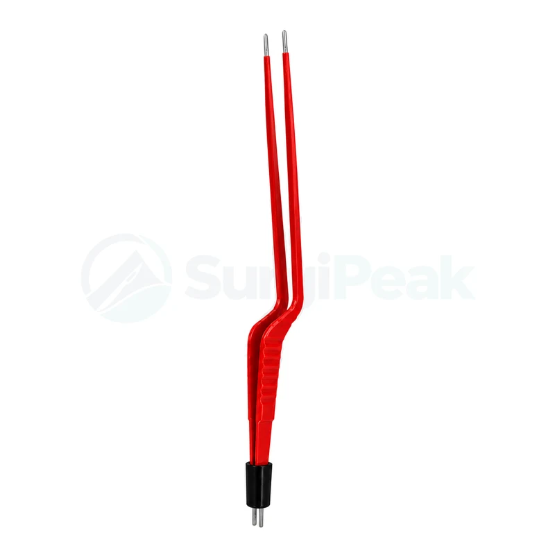 Bayonet Bipolar Forceps 15 cm Serrated Tips