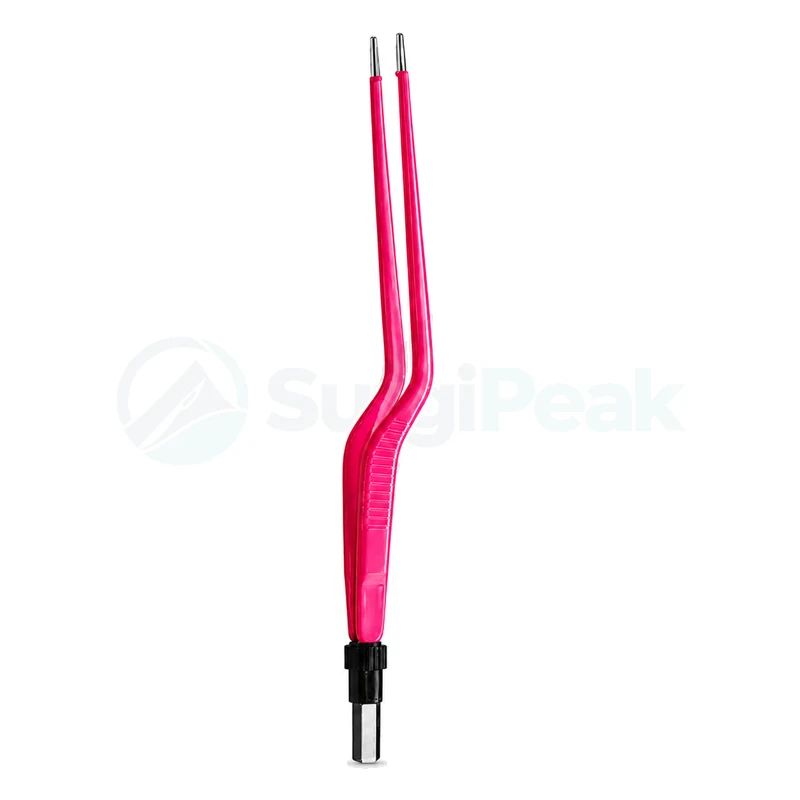 Bayonet Bipolar Forceps with Serrated Tips