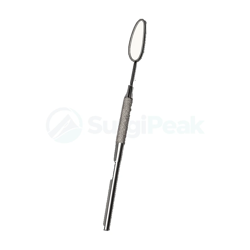 Dental Mouth Mirror with Metal Handle Oval