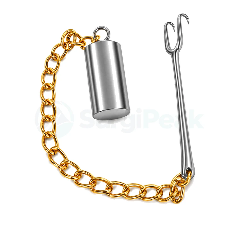 Gruber Columella Retractor with Weight & Gold Plated Chain